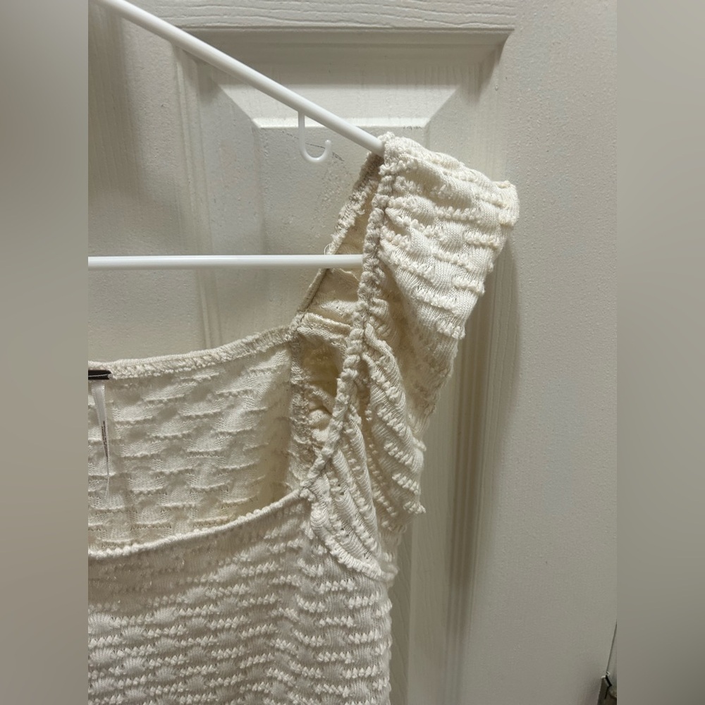 Free People knit- frilly tank in cream - Picture 6 of 8